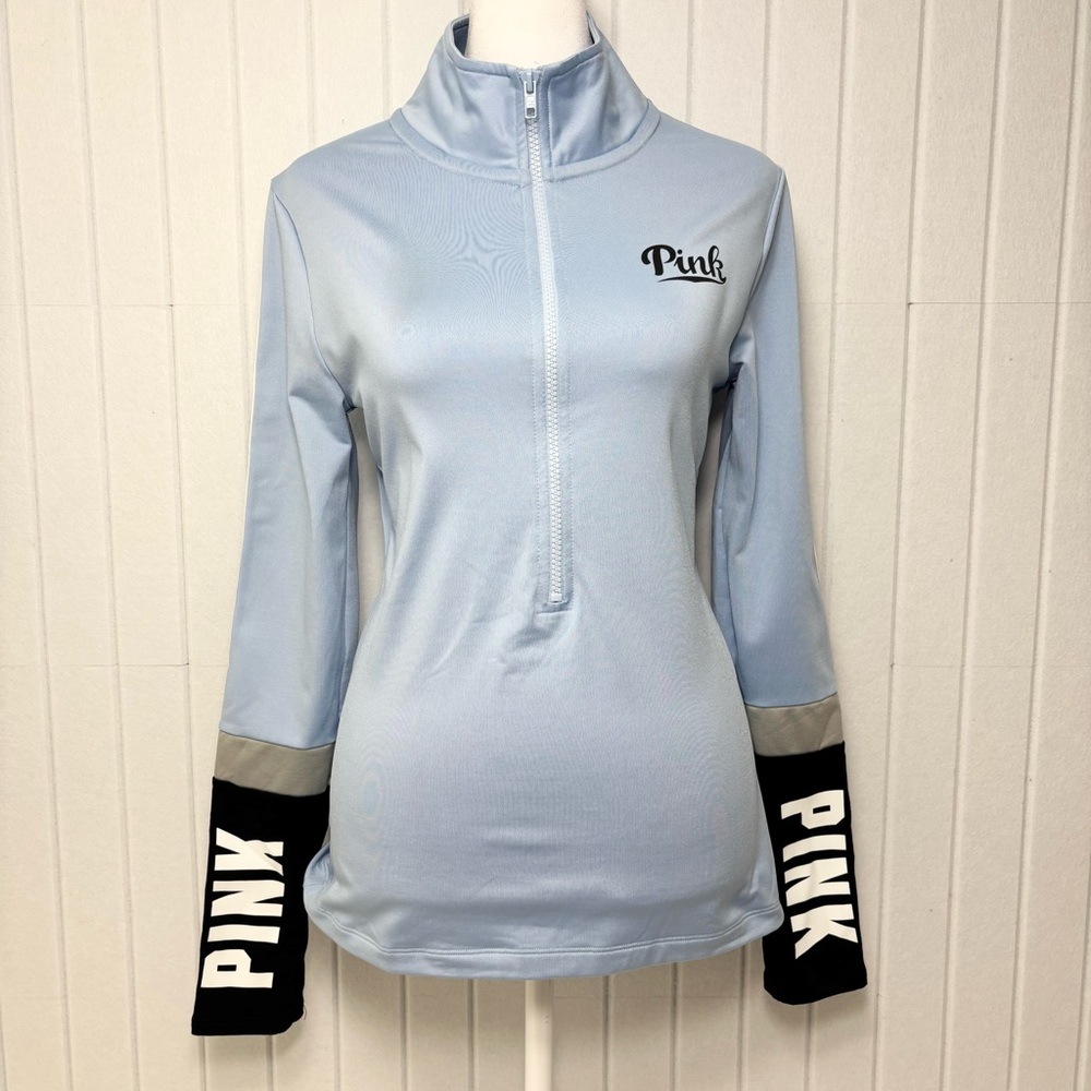 PINK Victoria's Secret ULTIMATE Sky Blue Quarter-Zip Hoodie Size S